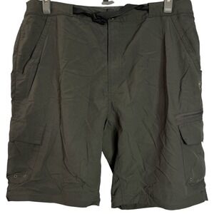 Alpine Design Mens Cargo Shorts XL Olive Green Nylon Hiking Outdoor Utility